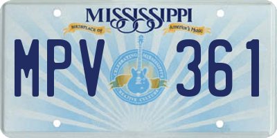 MS license plate MPV361