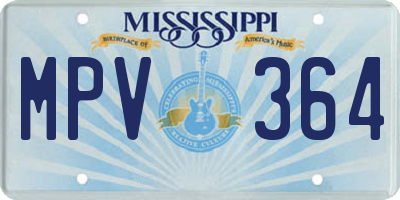 MS license plate MPV364