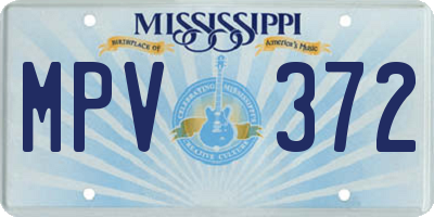 MS license plate MPV372