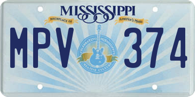 MS license plate MPV374