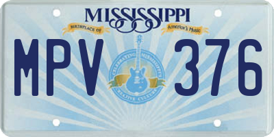 MS license plate MPV376