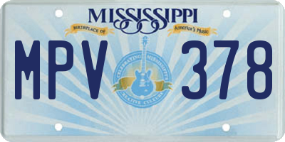 MS license plate MPV378