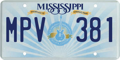 MS license plate MPV381
