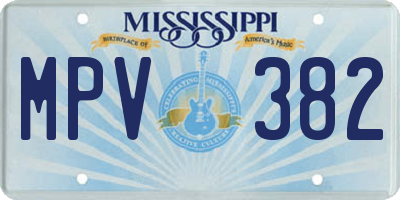 MS license plate MPV382