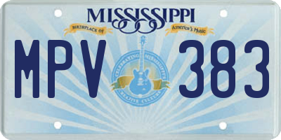 MS license plate MPV383