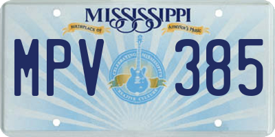 MS license plate MPV385
