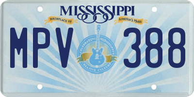 MS license plate MPV388