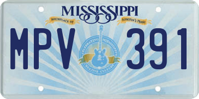 MS license plate MPV391