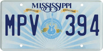 MS license plate MPV394