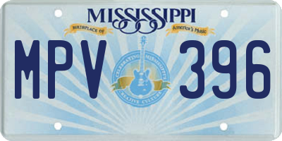 MS license plate MPV396