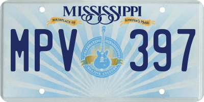 MS license plate MPV397