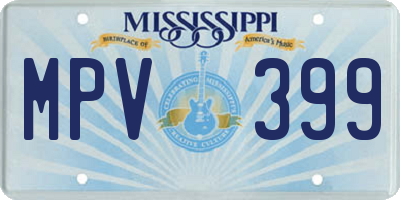 MS license plate MPV399