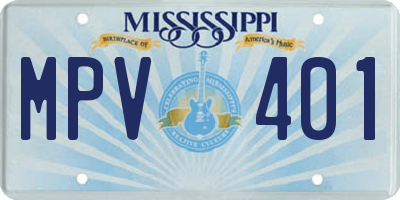 MS license plate MPV401