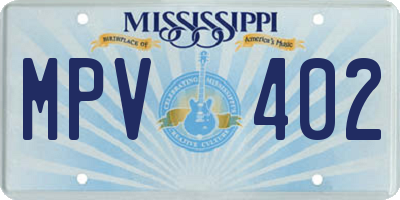 MS license plate MPV402