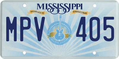 MS license plate MPV405