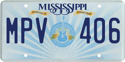 MS license plate MPV406