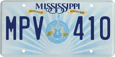 MS license plate MPV410