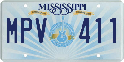 MS license plate MPV411