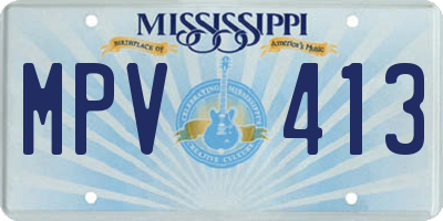 MS license plate MPV413