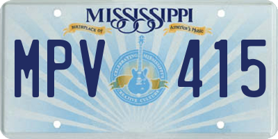 MS license plate MPV415
