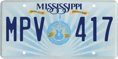 MS license plate MPV417