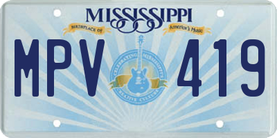 MS license plate MPV419