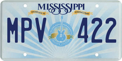 MS license plate MPV422