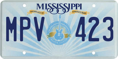 MS license plate MPV423