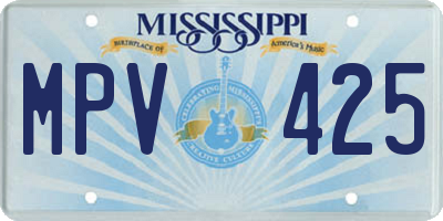MS license plate MPV425