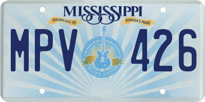 MS license plate MPV426