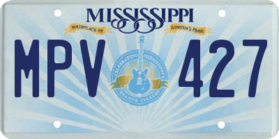 MS license plate MPV427