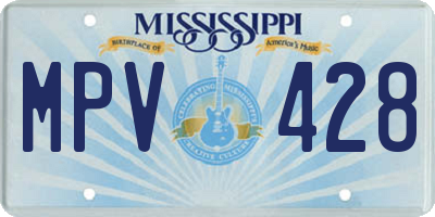 MS license plate MPV428