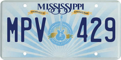 MS license plate MPV429