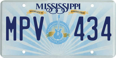 MS license plate MPV434