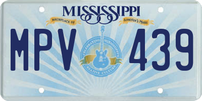 MS license plate MPV439