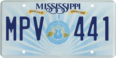 MS license plate MPV441