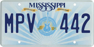 MS license plate MPV442