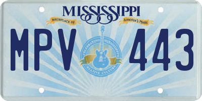 MS license plate MPV443