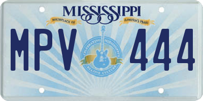 MS license plate MPV444
