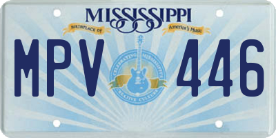 MS license plate MPV446