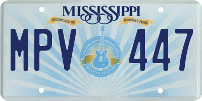 MS license plate MPV447