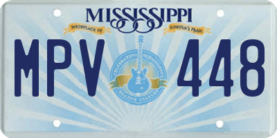 MS license plate MPV448