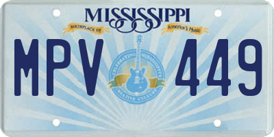 MS license plate MPV449