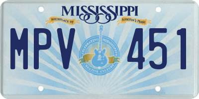 MS license plate MPV451