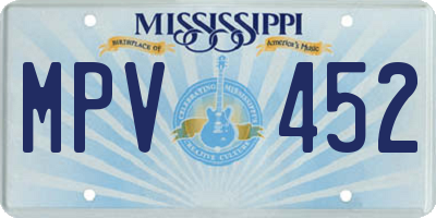 MS license plate MPV452