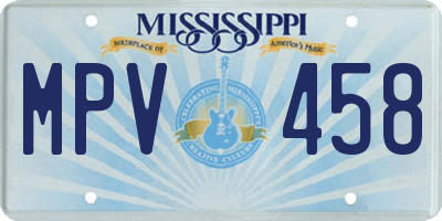 MS license plate MPV458