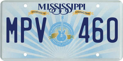 MS license plate MPV460