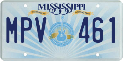 MS license plate MPV461