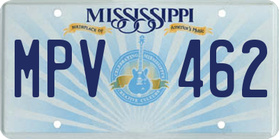 MS license plate MPV462