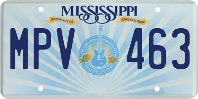 MS license plate MPV463
